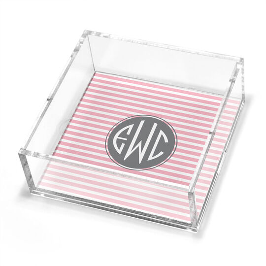 Pink Cabana Petite Lucite Trinket Tray
